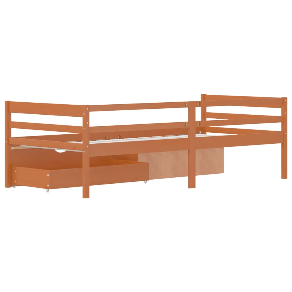 vidaXL Rám postele se zásuvkami medově hnědé borovice 90 x 200 cm