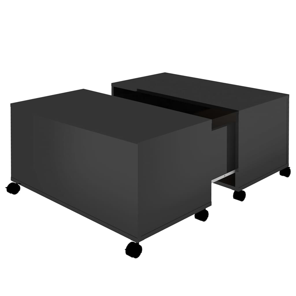 vidaXL Konferenční stolek černý vysoký lesk 75x75x38 cm dřevotříska