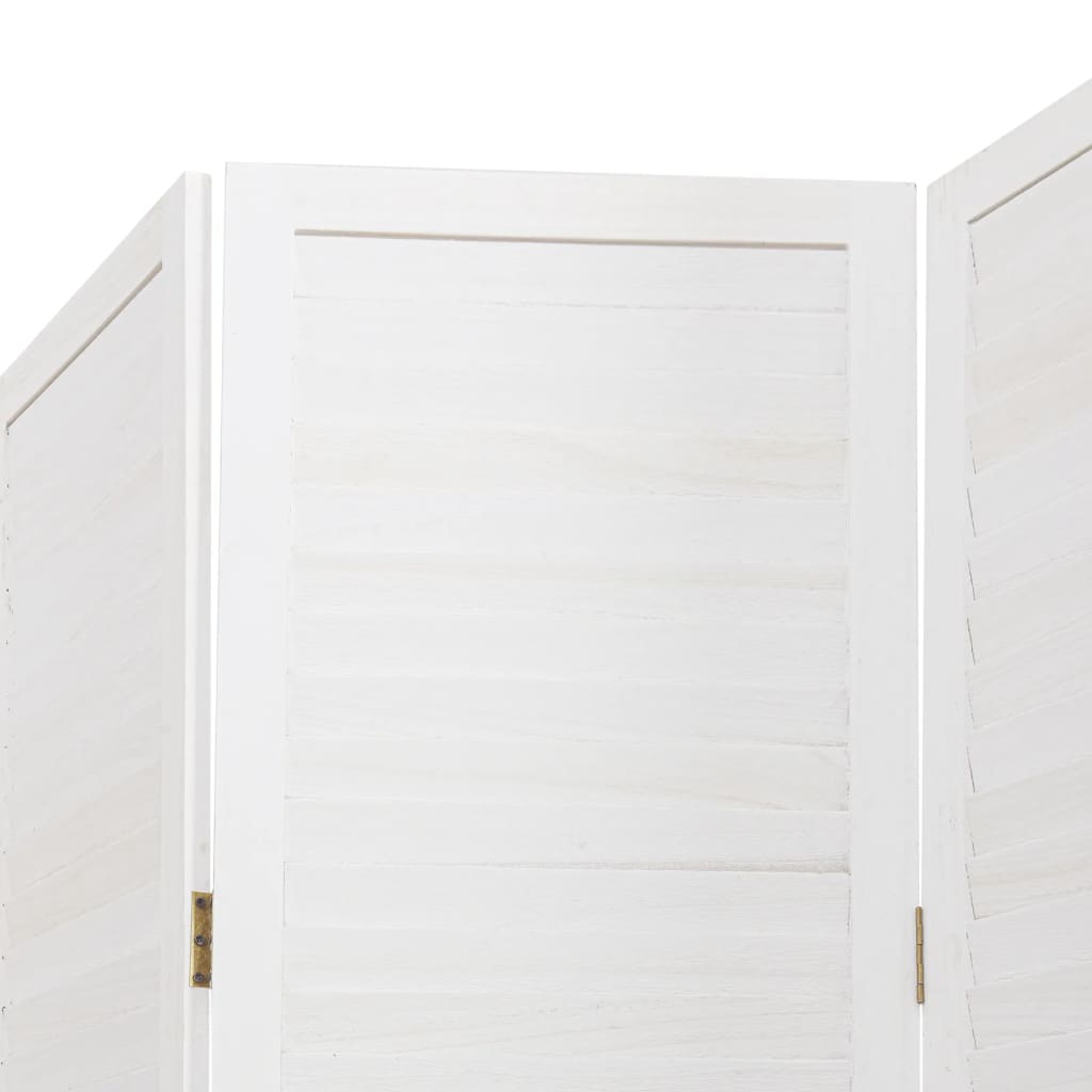 vidaXL Paraván 3dílný bílý masivní dřevo pavlovnie