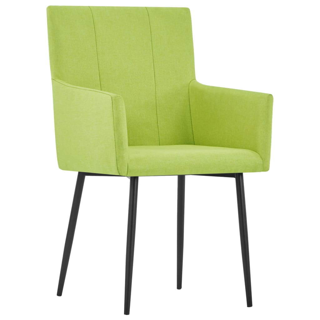 vidaXL Jídelní židle s područkami 4 ks zelené textil