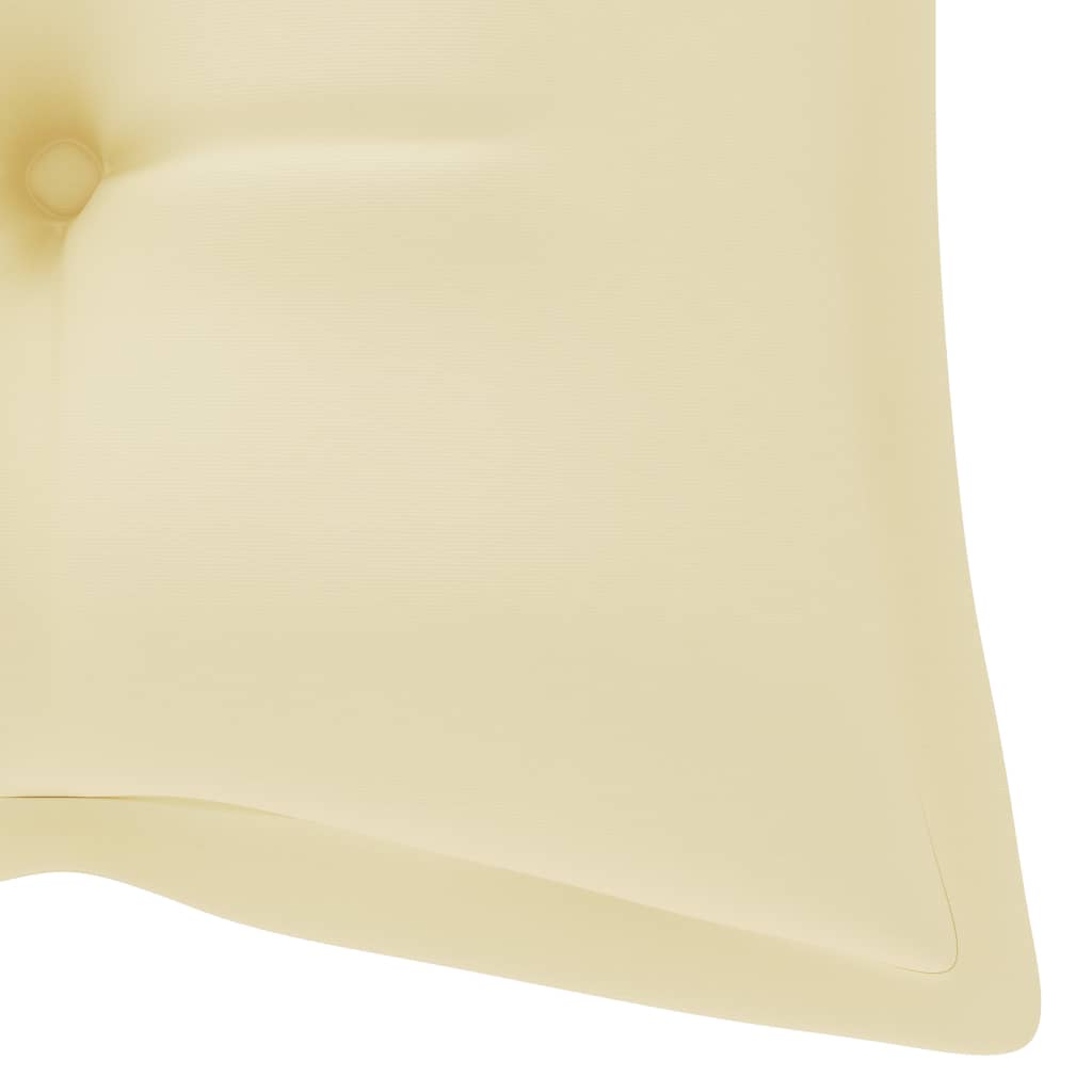 vidaXL Houpačka s krémově bílou poduškou 170 cm masivní teak