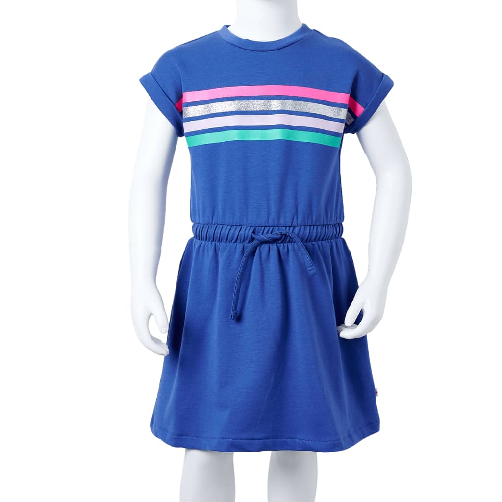 Dětské šaty se stahovací šňůrkou kobaltově modré 92