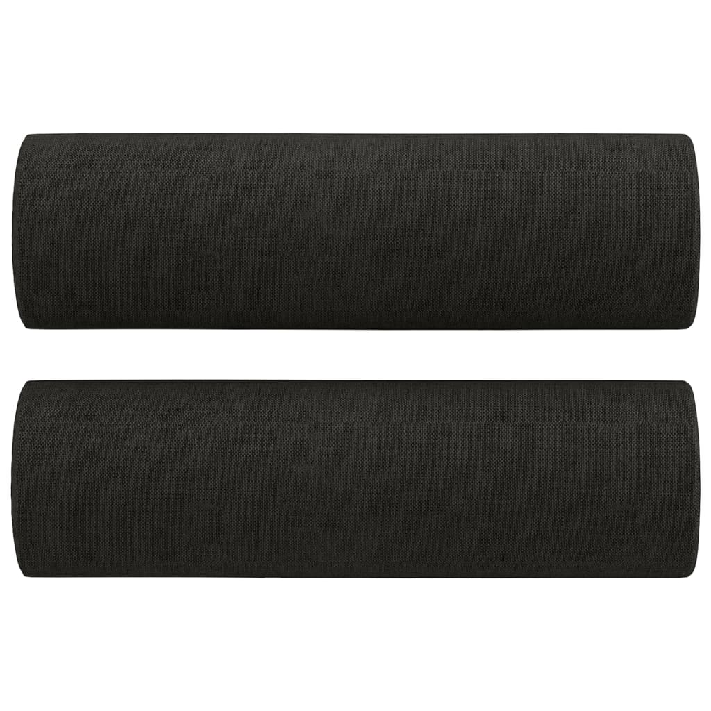 vidaXL 3místná pohovka s polštáři černá 180 cm textil