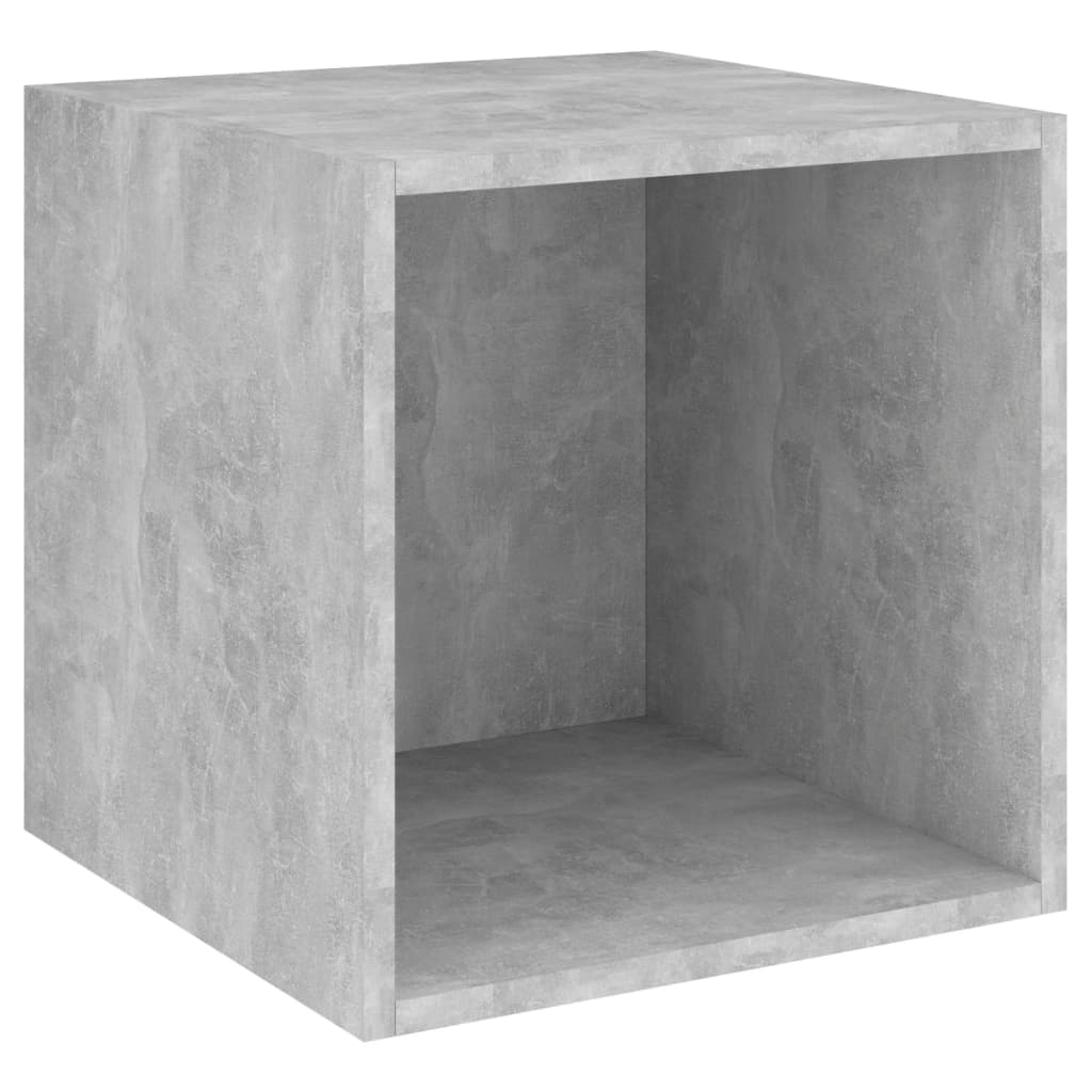 vidaXL Nástěnné skříňky 4 ks betonově šedé 37 x 37 x 37 cm dřevotříska