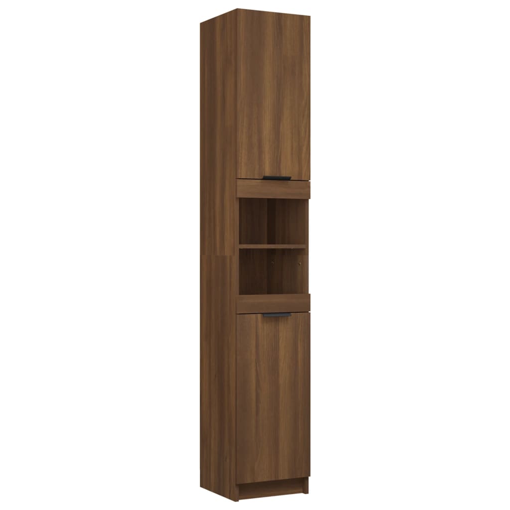 vidaXL Koupelnová skříňka hnědý dub 32x34x188,5 cm kompozitní dřevo