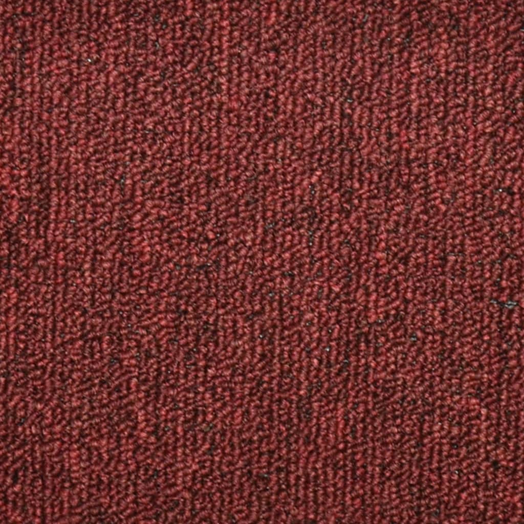 vidaXL Kobercové nášlapy na schody 15 ks červené 56 x 17 x 3 cm