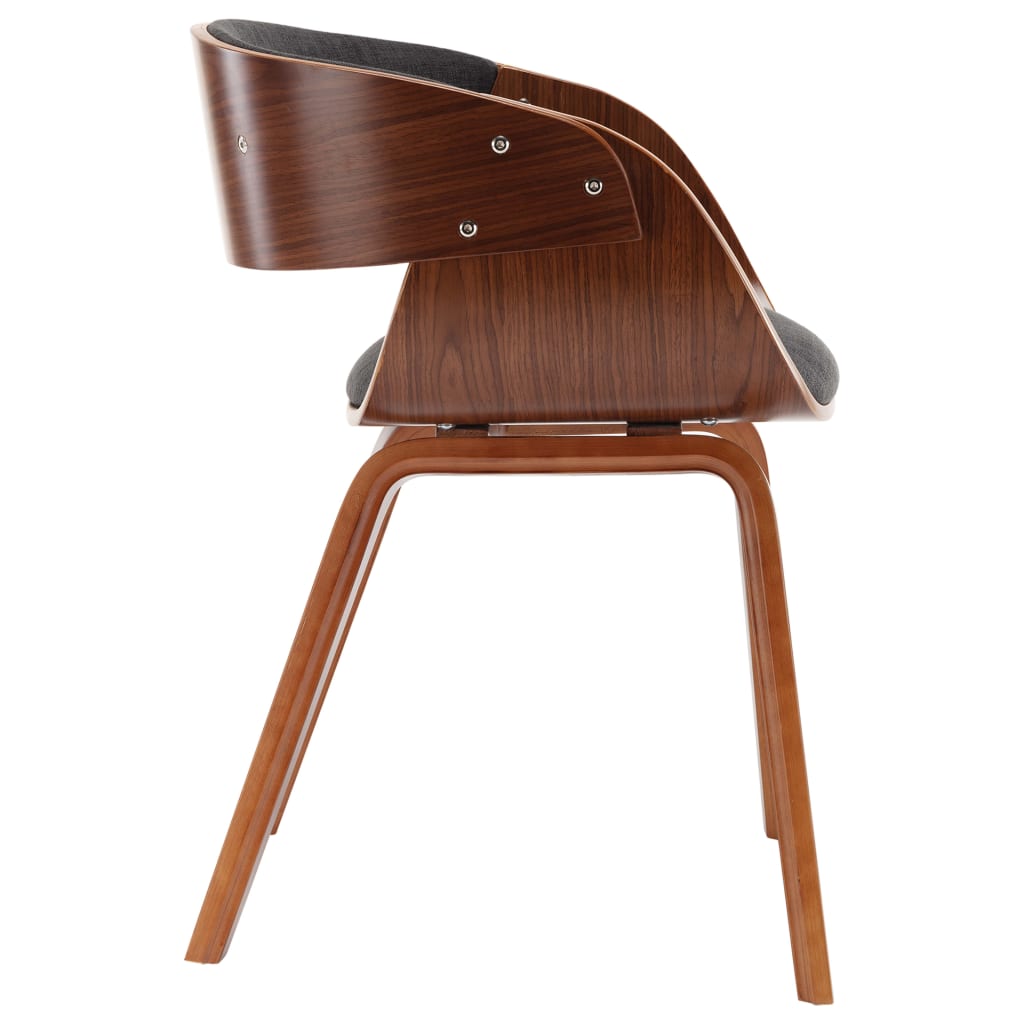 vidaXL Jídelní židle 4 ks šedé ohýbané dřevo a textil