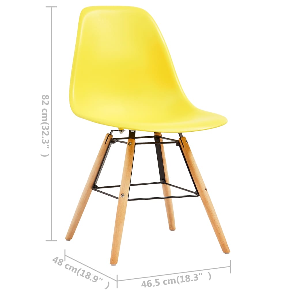 vidaXL Jídelní židle 2 ks žluté plast