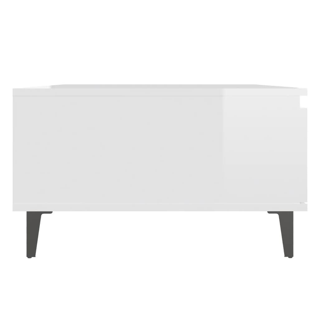 vidaXL Konferenční stolek bílý vysoký lesk 90 x 60 x 35 cm dřevotříska