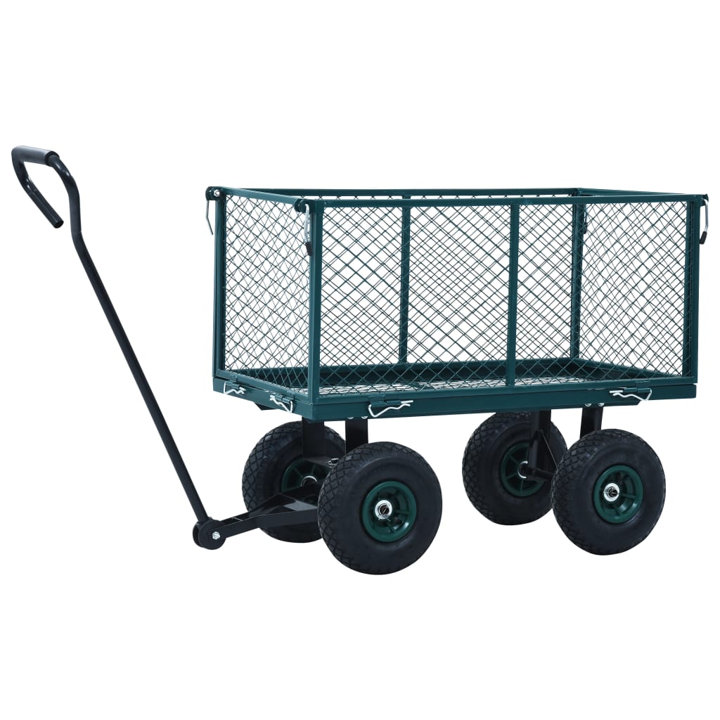 vidaXL Zahradní ruční vozík zelený 350 kg