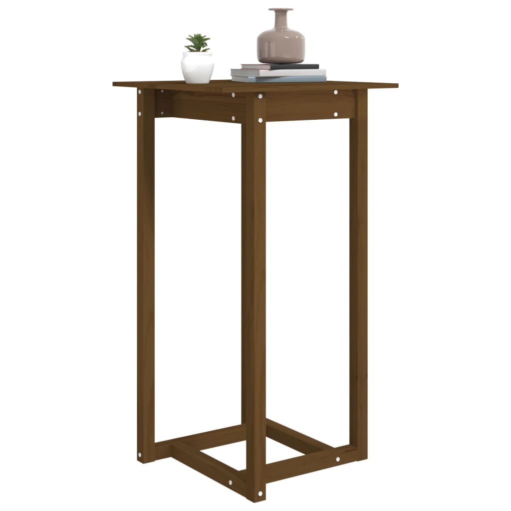 vidaXL Barový stolek medově hnědý 60x60x110 cm masivní borové dřevo