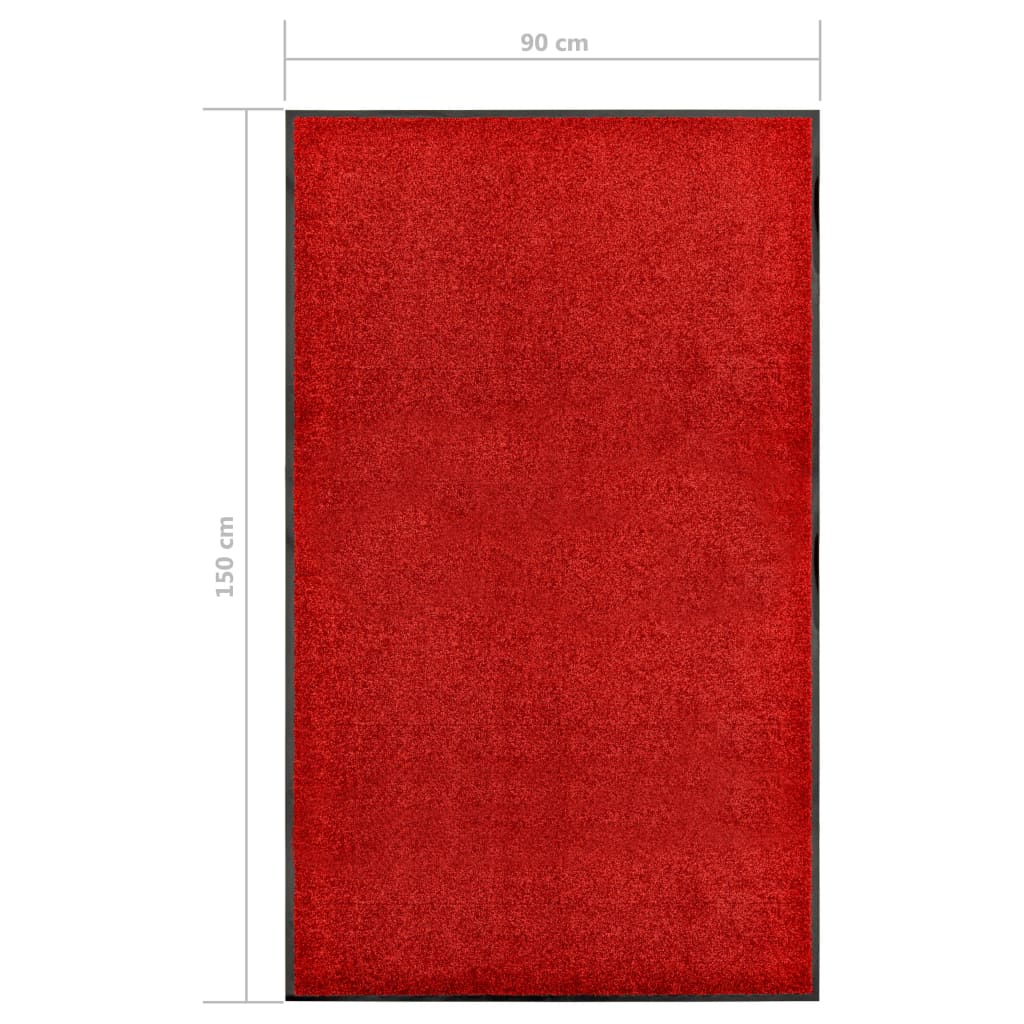 vidaXL Rohožka pratelná červená 90 x 150 cm