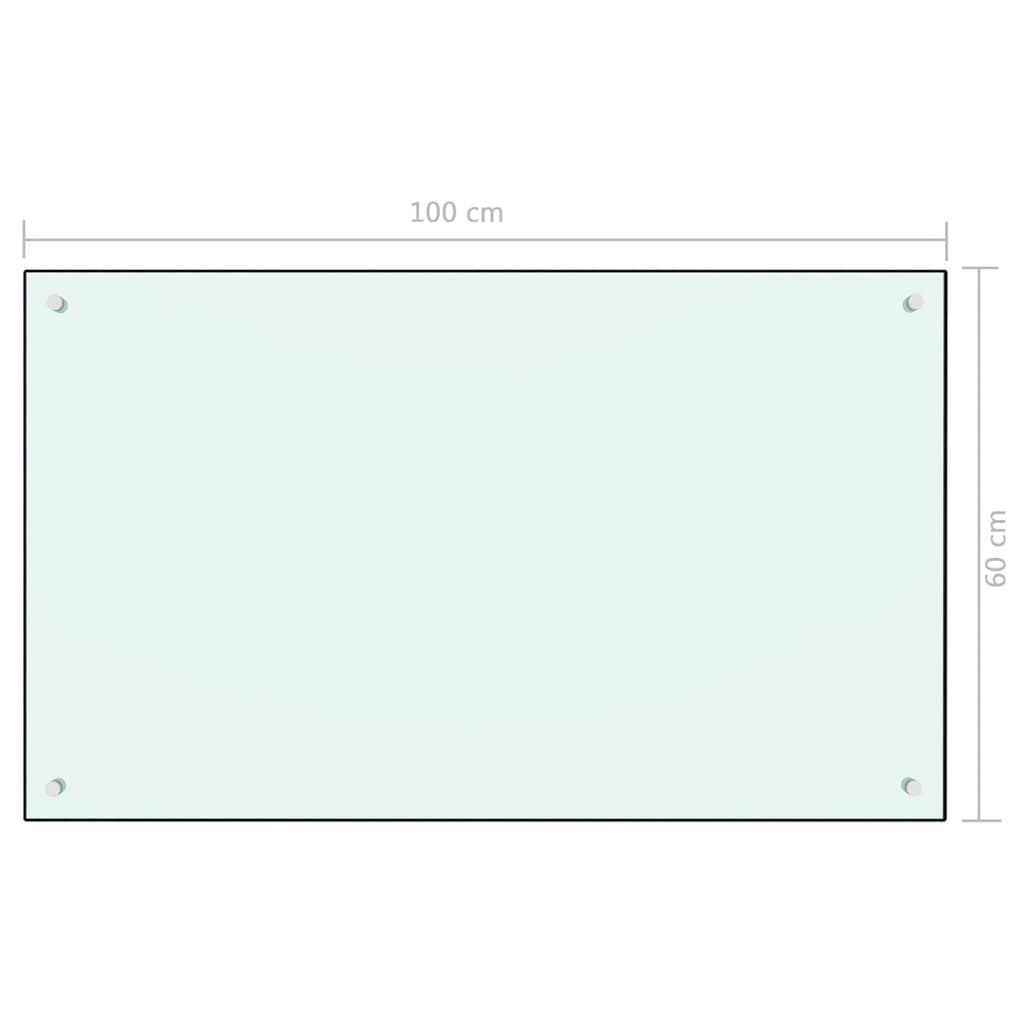 vidaXL Kuchyňský panel bílý 100 x 60 cm tvrzené sklo