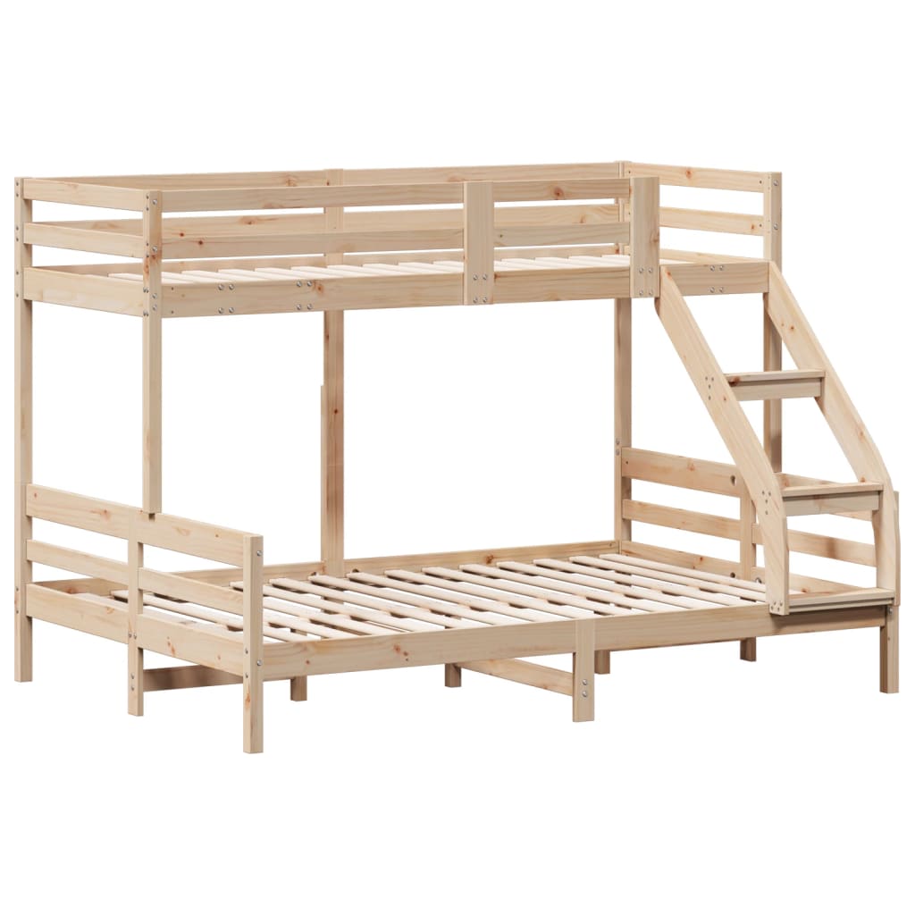 vidaXL Patrová postel 90 x 200/140 x 200 cm masivní borové dřevo