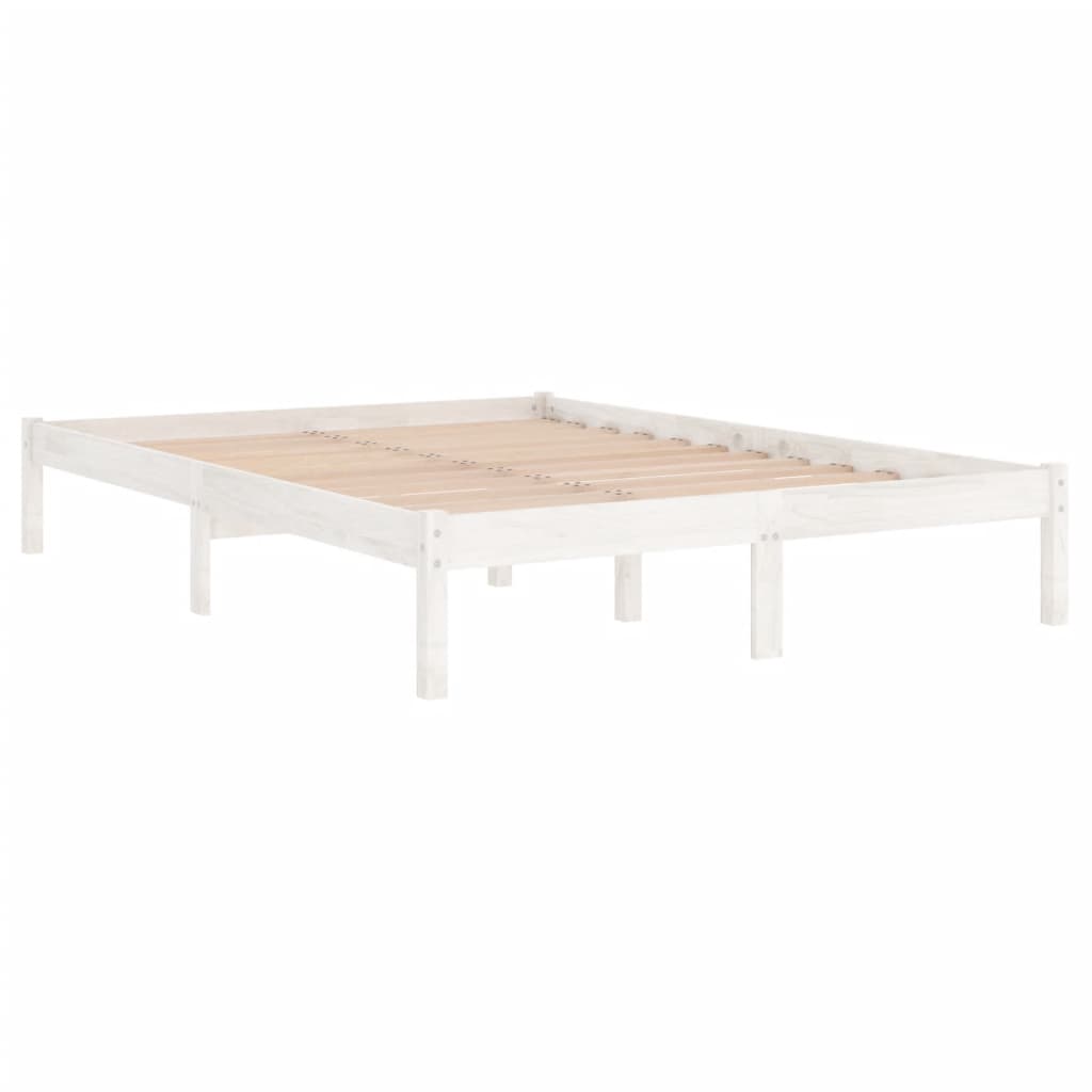 vidaXL Rám postele bílý masivní borové dřevo 140 x 190 cm