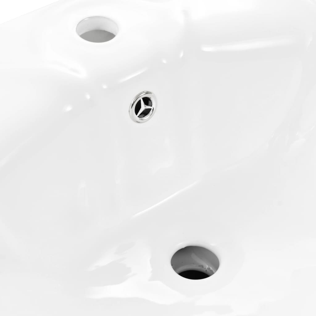 vidaXL Volně stojící umyvadlo podstavec keramické bílé 580x510x200 mm