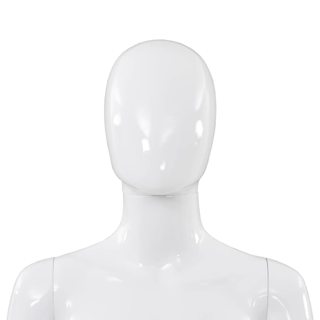 vidaXL Dámská figurína celá postava základna ze skla lesklá bílá 175cm