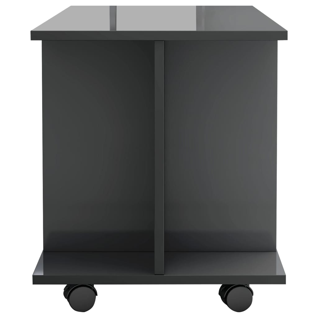 vidaXL TV stolek s kolečky lesklý šedý 80x40x45 cm kompozitní dřevo