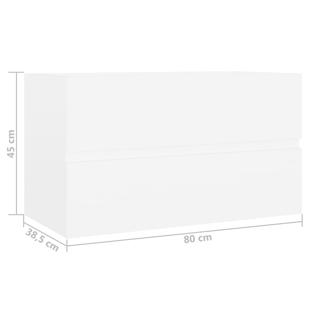 vidaXL Skříňka pod umyvadlo bílá 80 x 38,5 x 45 cm dřevotříska