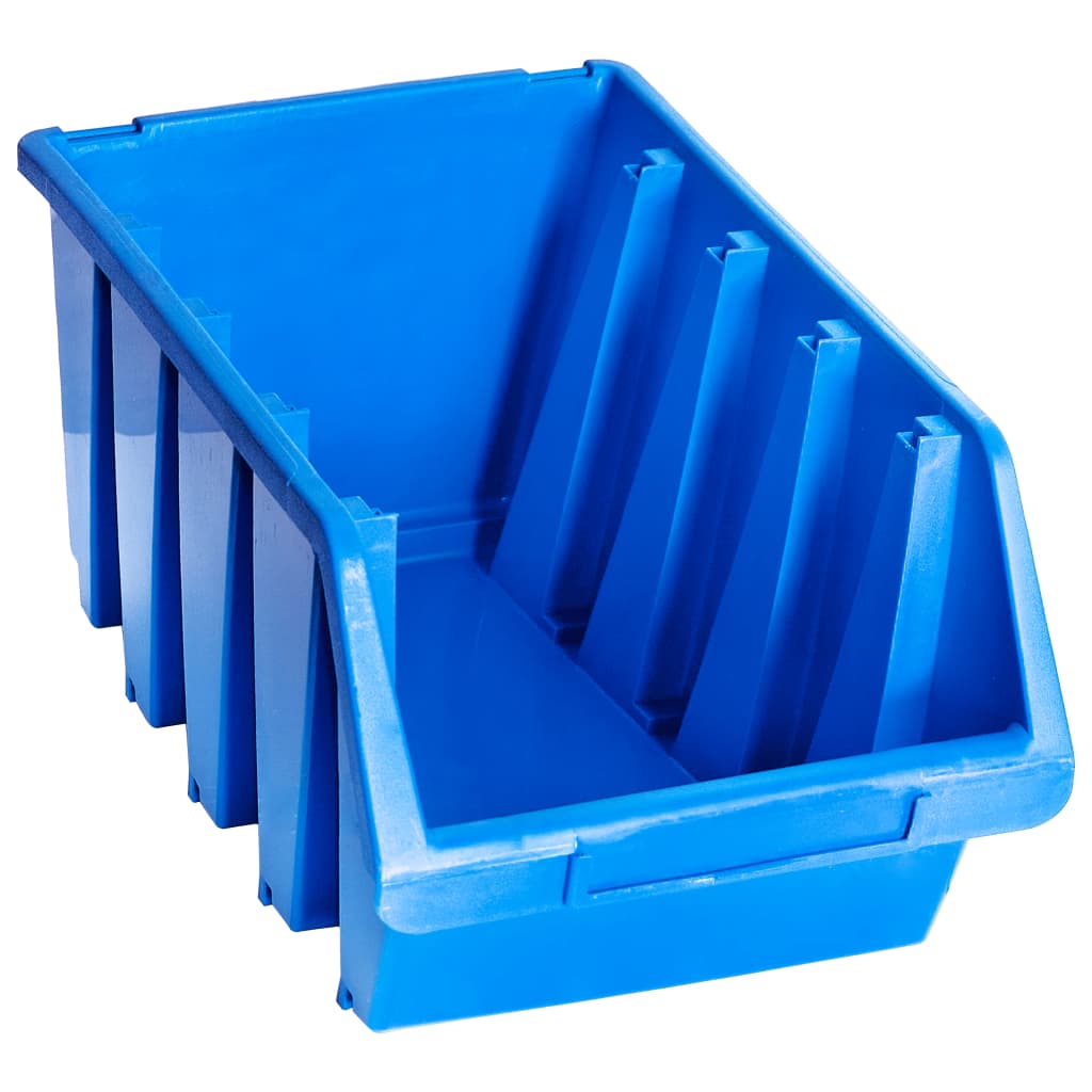vidaXL Stohovatelné úložné zásobníky 14 ks modré plast