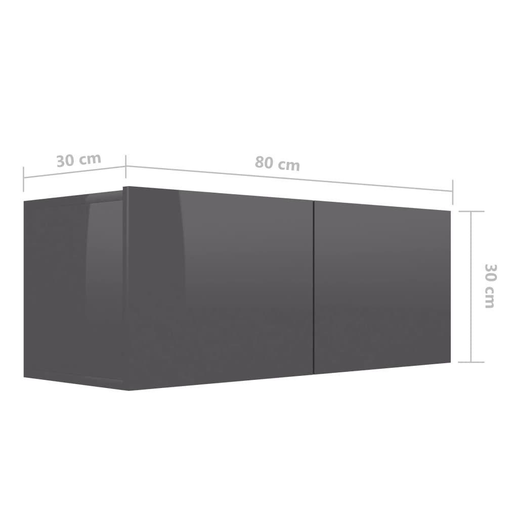 vidaXL 7dílný set TV skříněk šedý s vysokým leskem dřevotříska