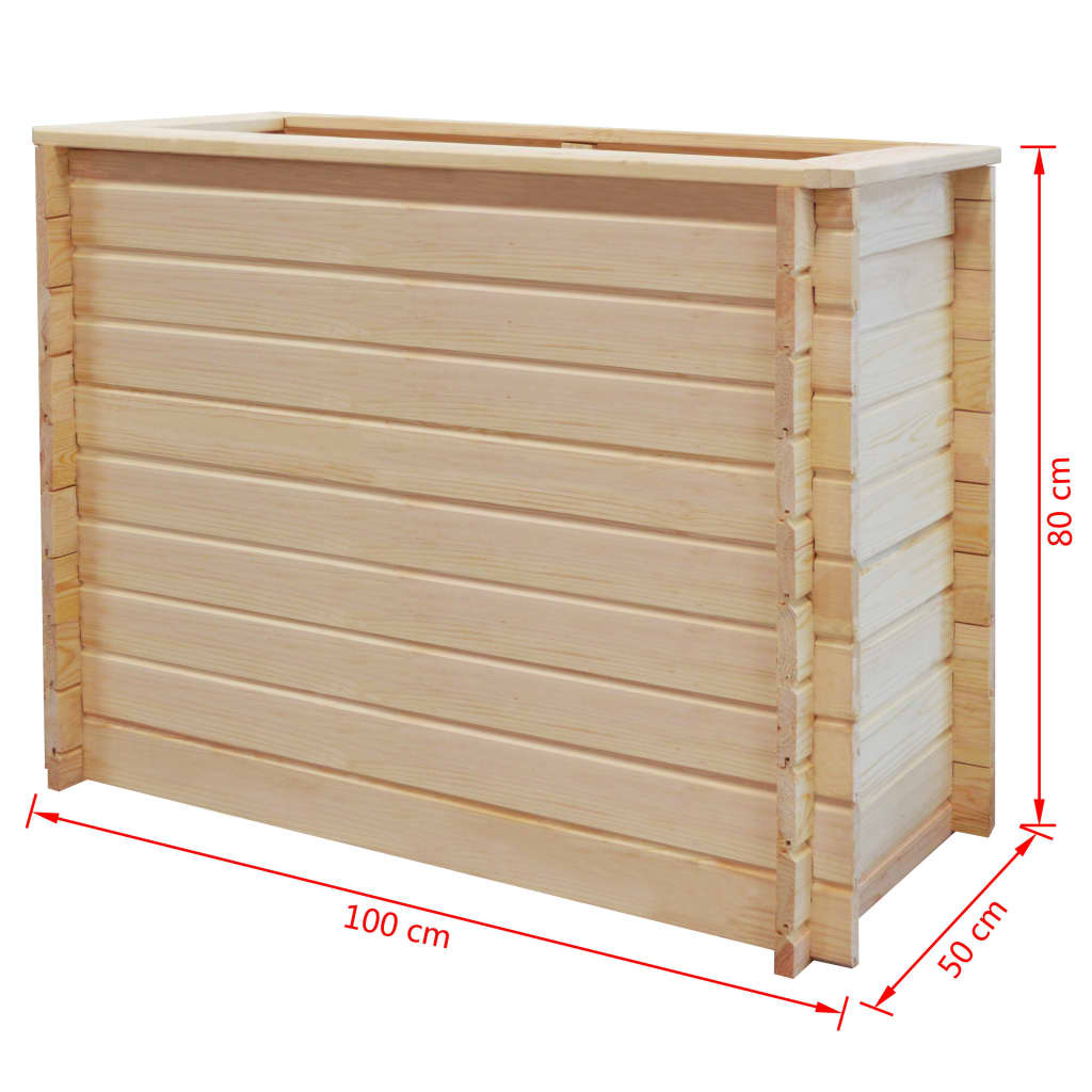 vidaXL Vyvýšený záhon 100 x 50 x 80 cm borové dřevo 19 mm
