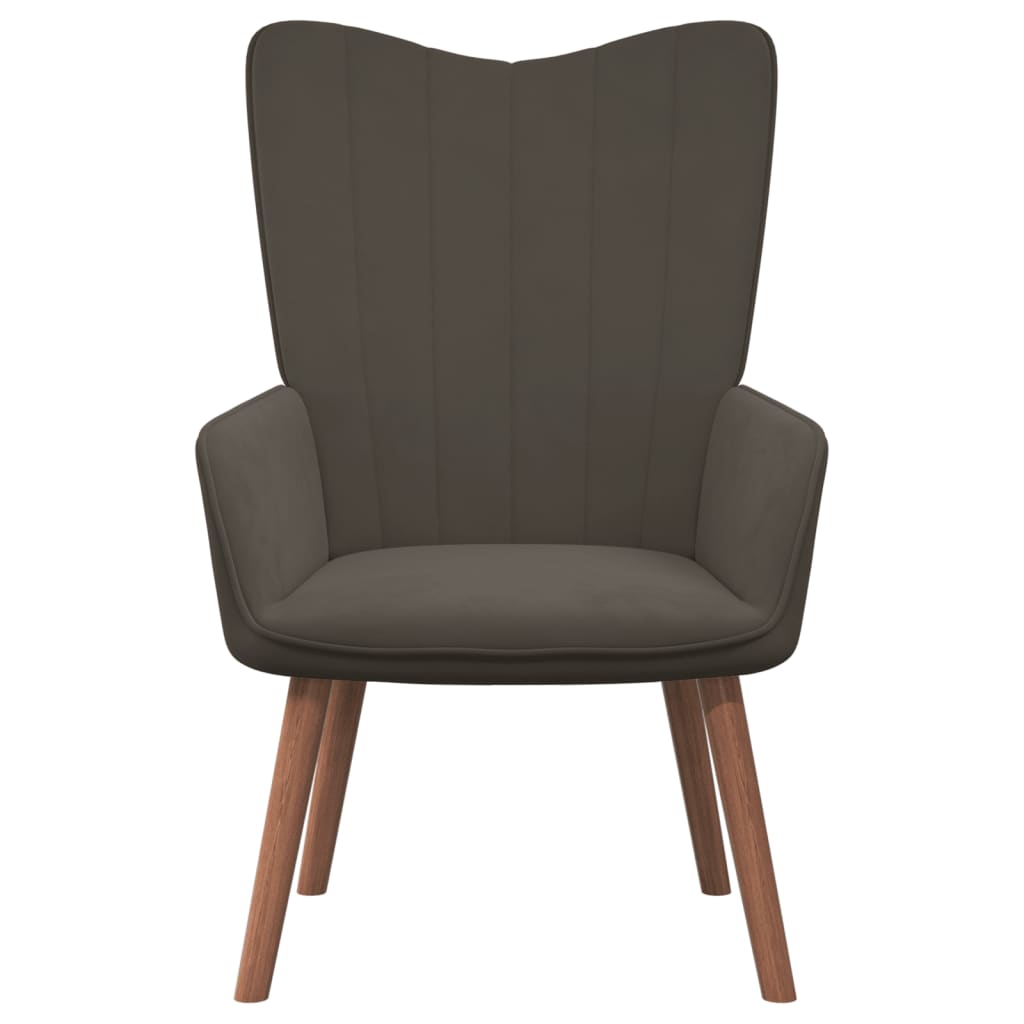 vidaXL Relaxační křeslo se stoličkou tmavě šedé samet