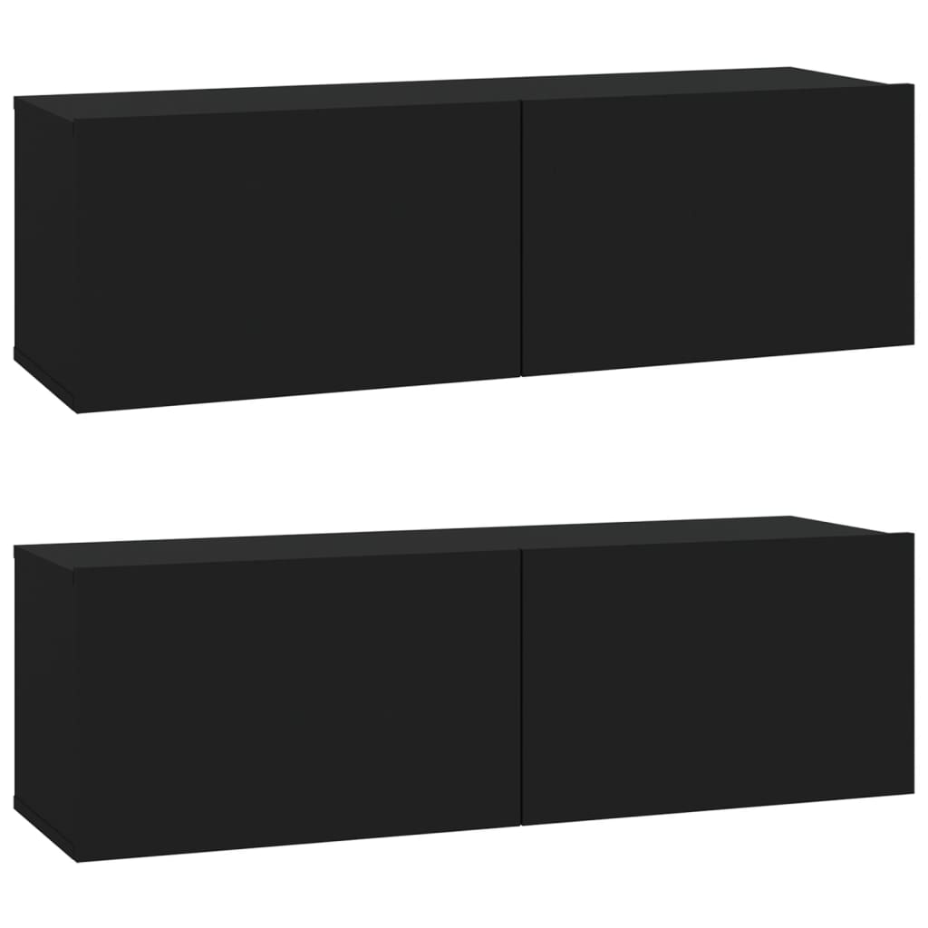 vidaXL Nástěnné TV skříňky 2 ks černé 100x30x30 cm kompozitní dřevo