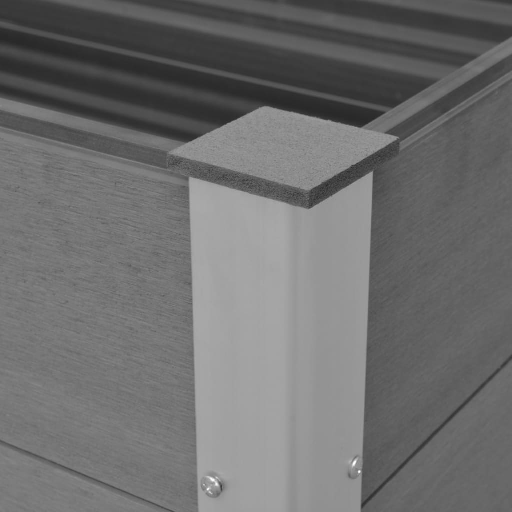vidaXL Vyvýšený záhon dřevoplast 100 x 100 x 91 cm šedý
