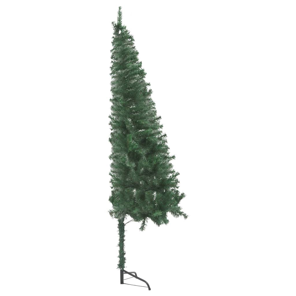 vidaXL Rohový umělý vánoční stromek s LED osvětlením zelený 150 cm PVC
