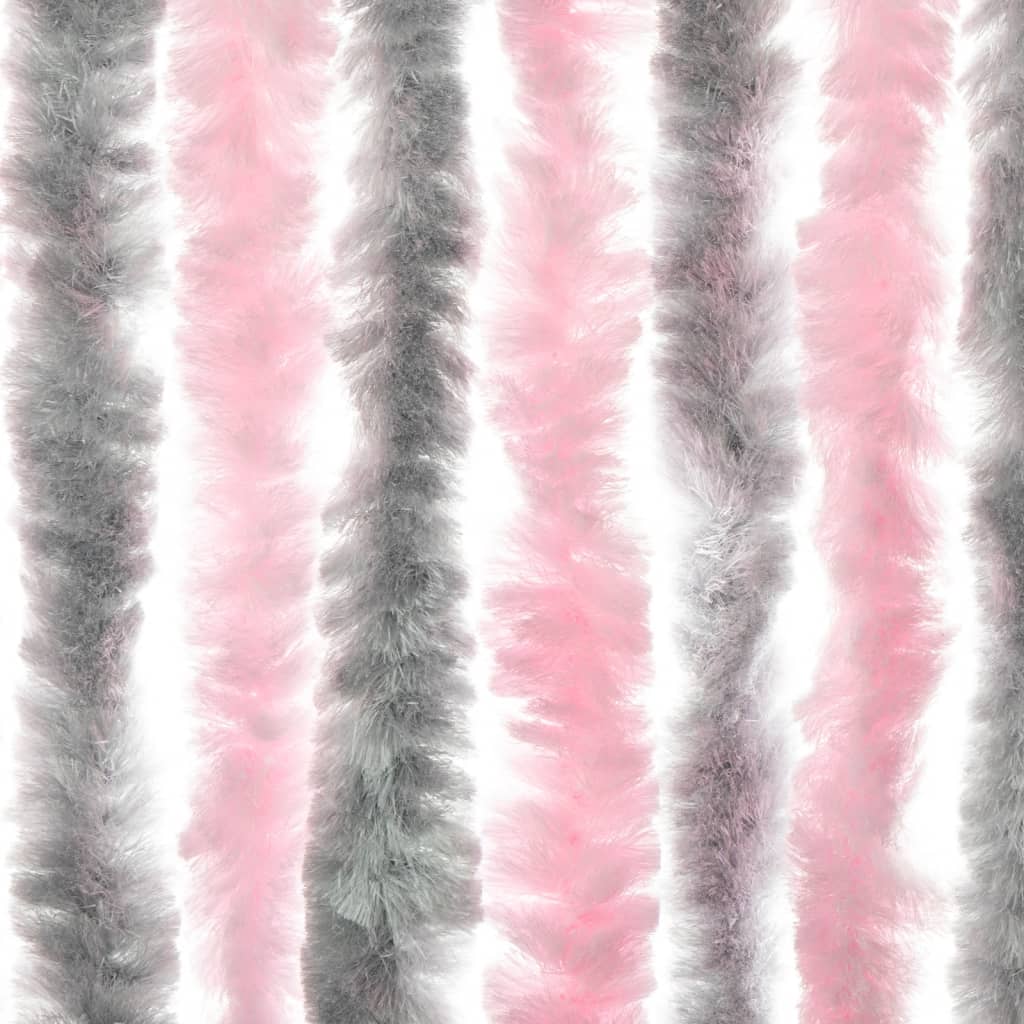 vidaXL Závěs proti hmyzu stříbrošedý a růžový 100 x 200 cm žinylka