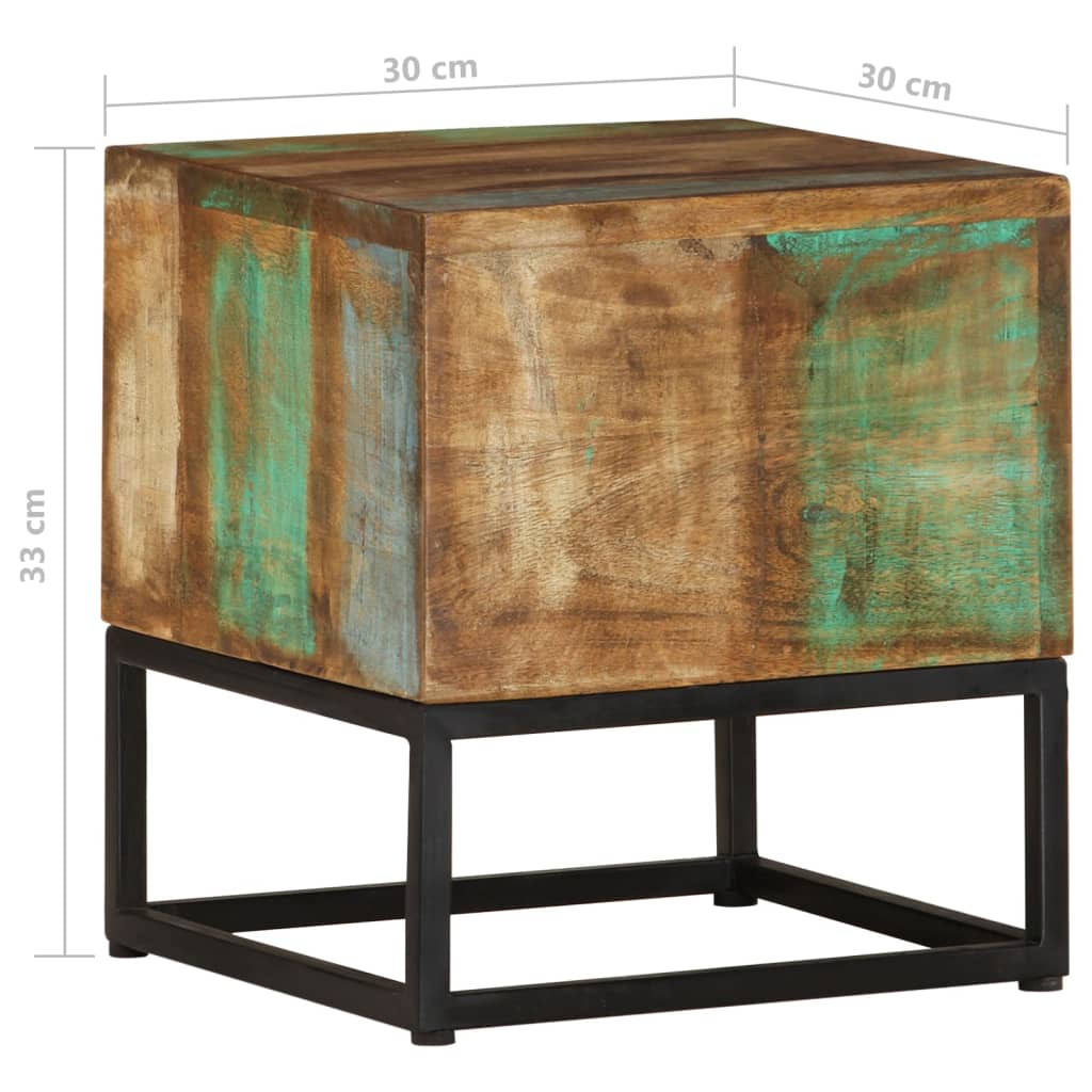 vidaXL Odkládací stolek 30 x 30 x 33 cm masivní recyklované dřevo