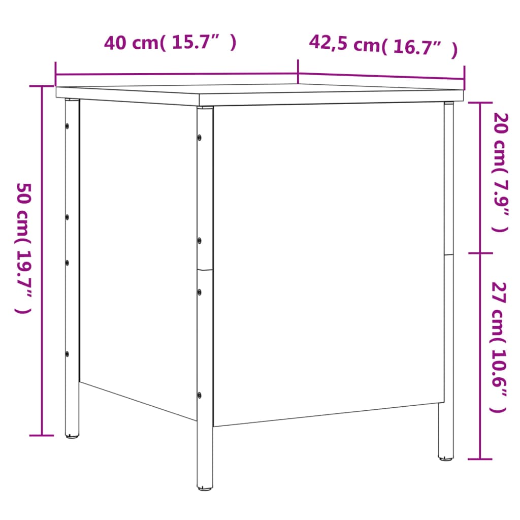 vidaXL Úložná lavice hnědý dub 40 x 42,5 x 50 cm kompozitní dřevo