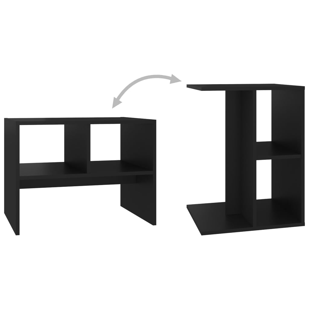vidaXL Odkládací stolek černý 60 x 40 x 45 cm dřevotříska