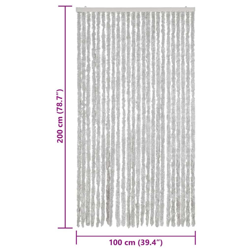 vidaXL Závěs proti hmyzu šedý 100 x 200 cm žinylka