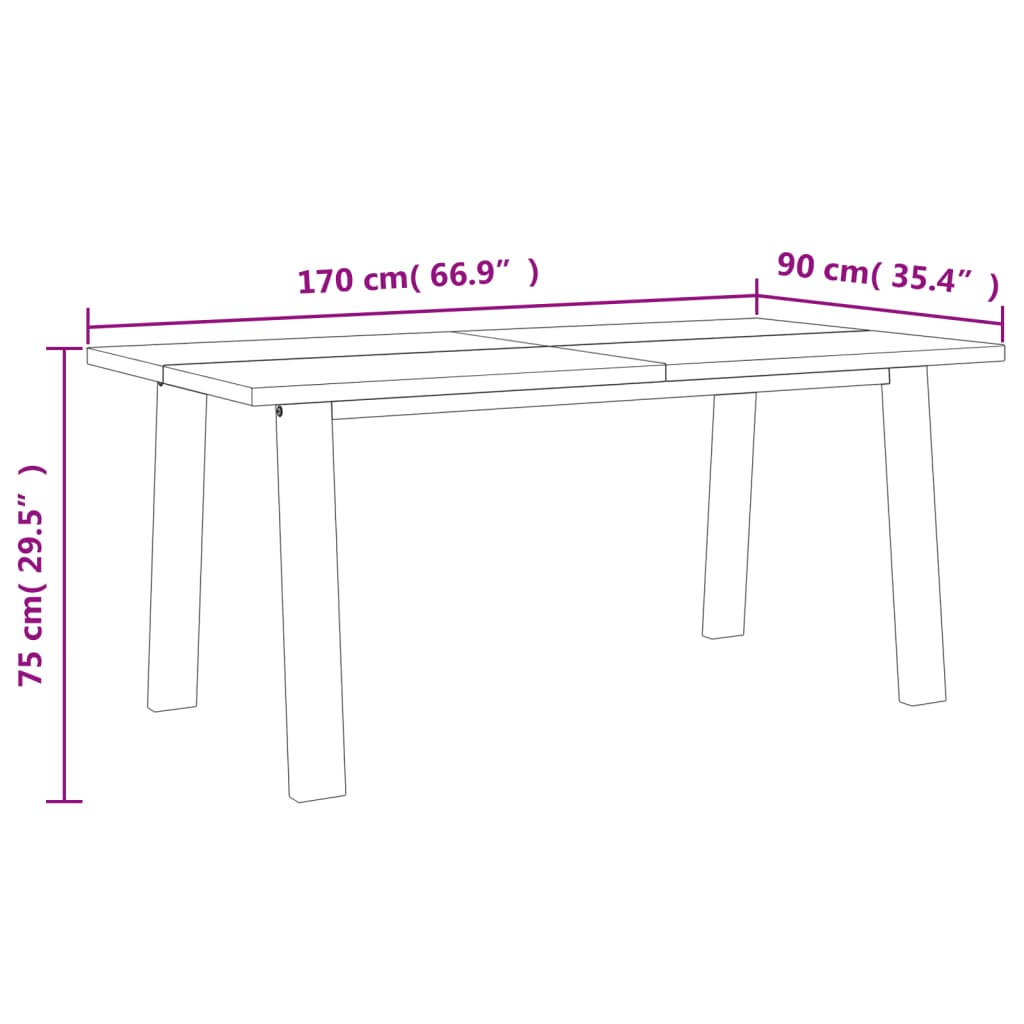 vidaXL Jídelní stůl z masivního akáciového dřeva 170x90 cm