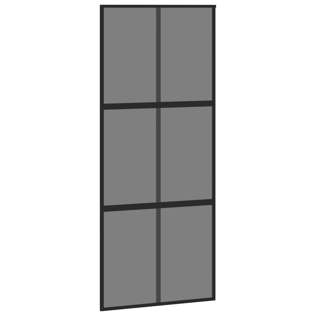 vidaXL Posuvné dveře černé 90 x 205 cm tvrzené sklo a hliník