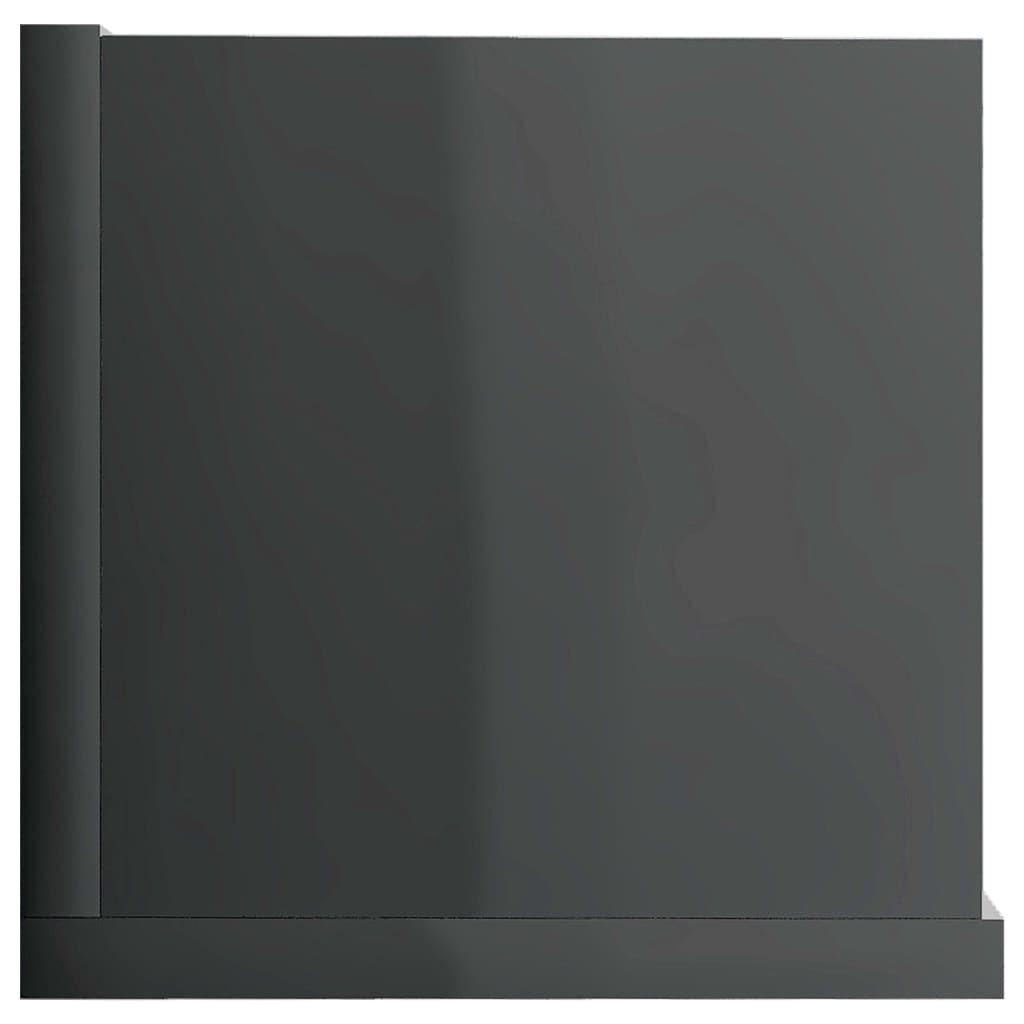 vidaXL Nástěnná police na CD šedá vysoký lesk 100x18x18 cm dřevotříska