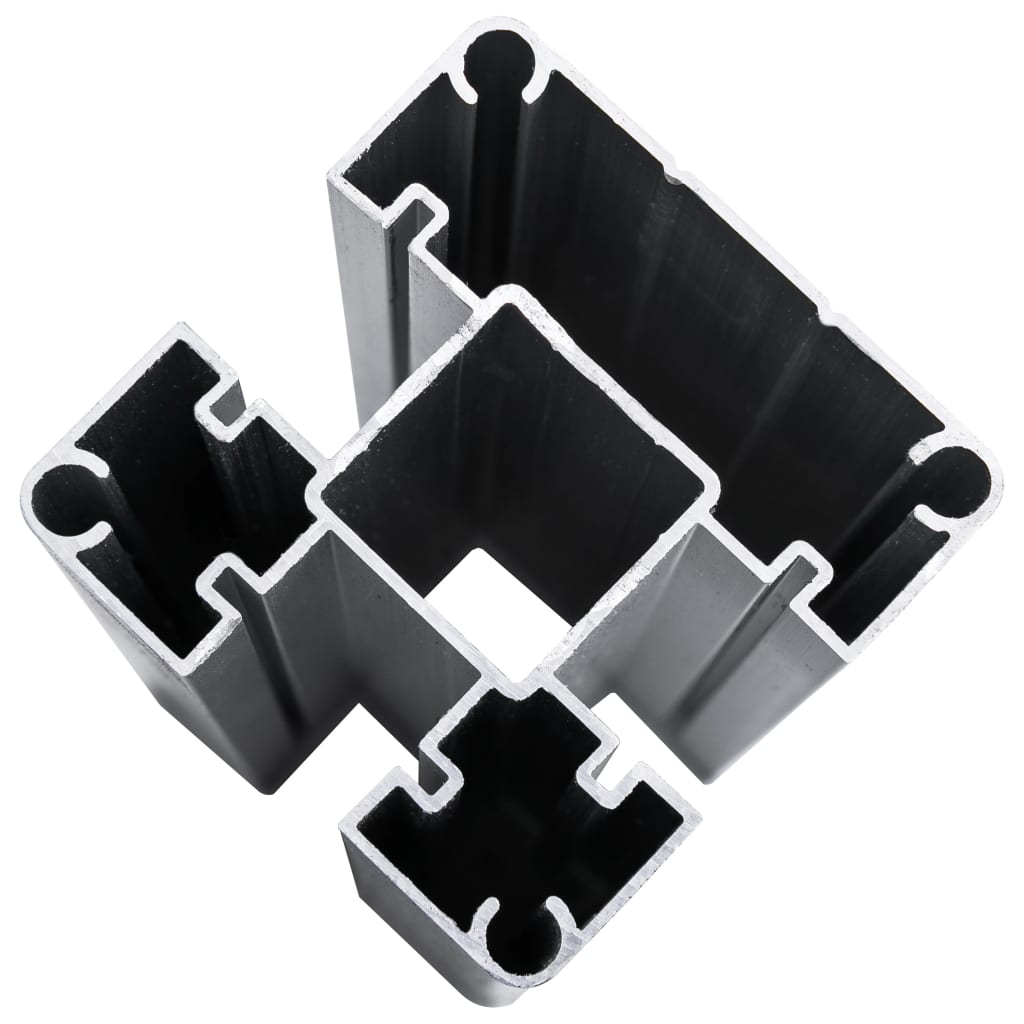 vidaXL Set plotového dílce WPC 1484 x (105–186) cm černý