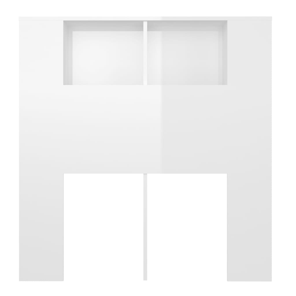 vidaXL Čelo postele s úložným prostorem lesklé bílé 100x18,5x104,5 cm