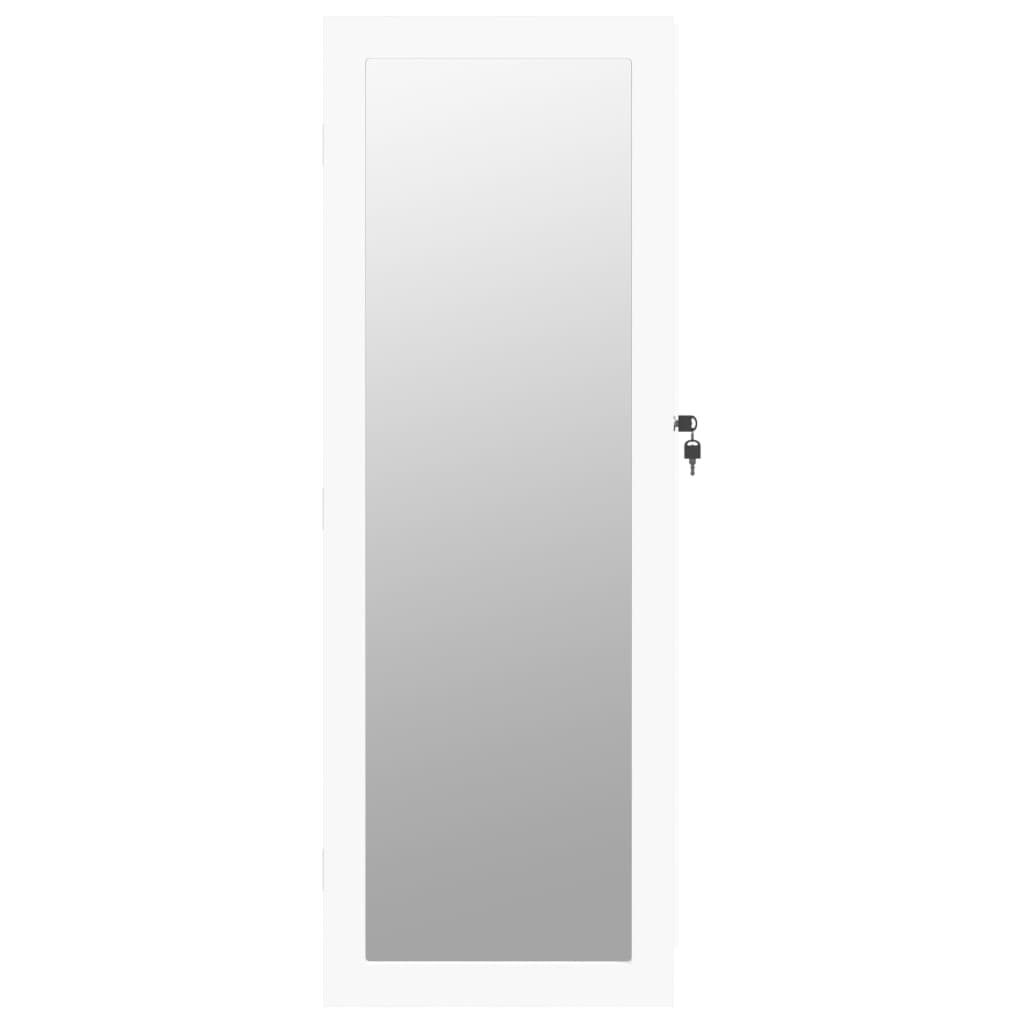 vidaXL Zrcadlová šperkovnice nástěnná bílá 37,5 x 10 x 106 cm