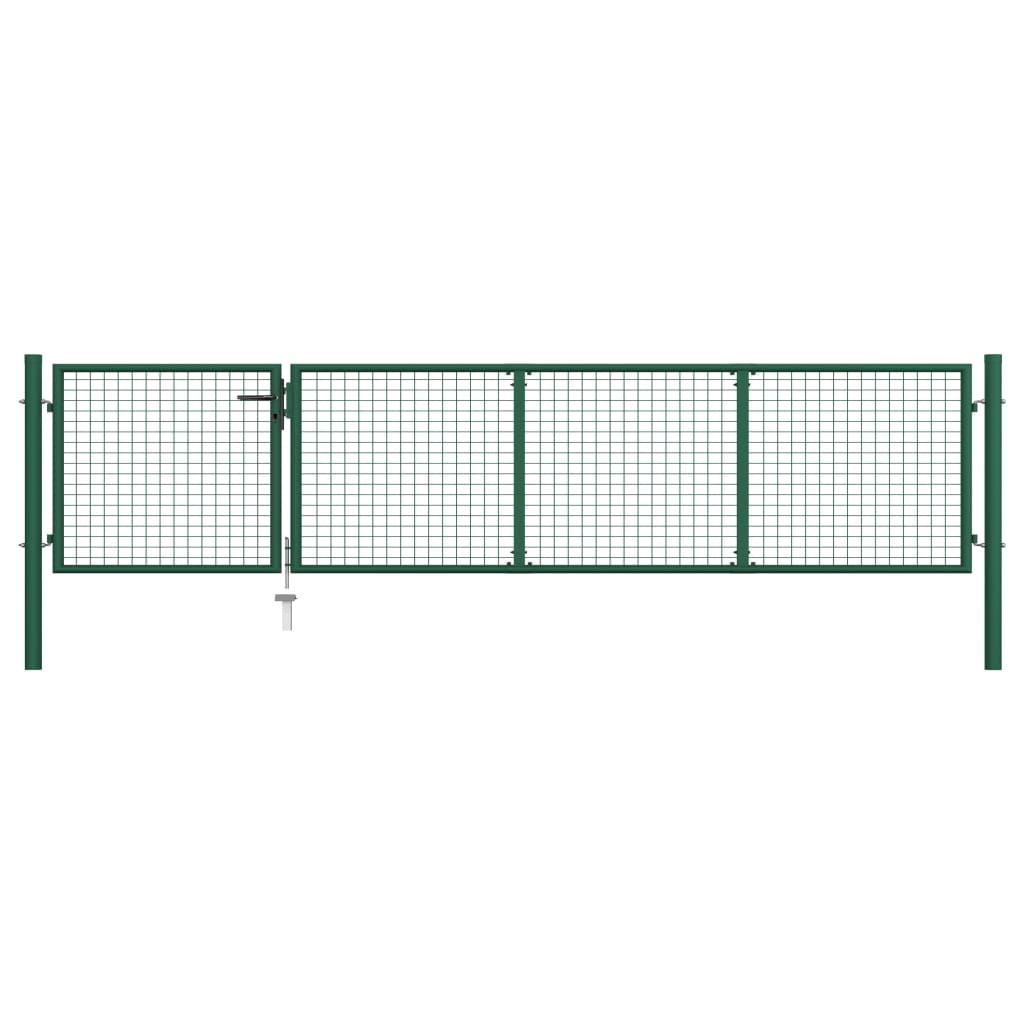 vidaXL Zahradní plotová brána ocel 350 x 75 cm zelená