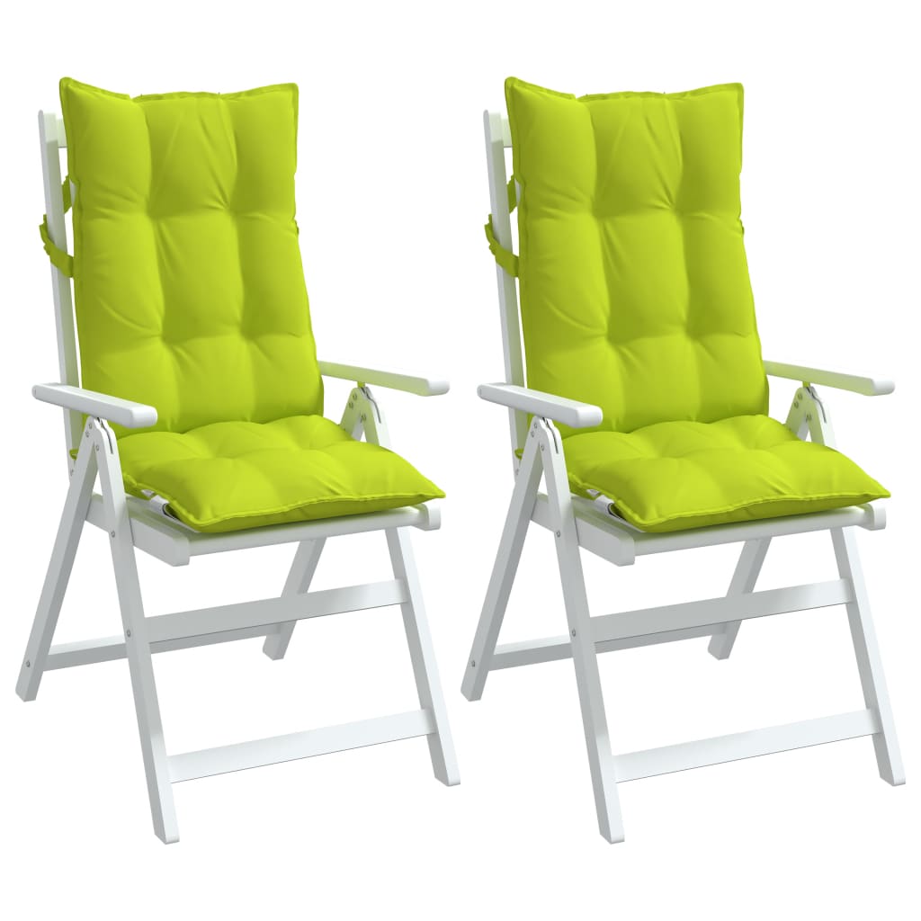 vidaXL Podušky na židli s vysokým opěradlem 2 ks jasně zelené oxford