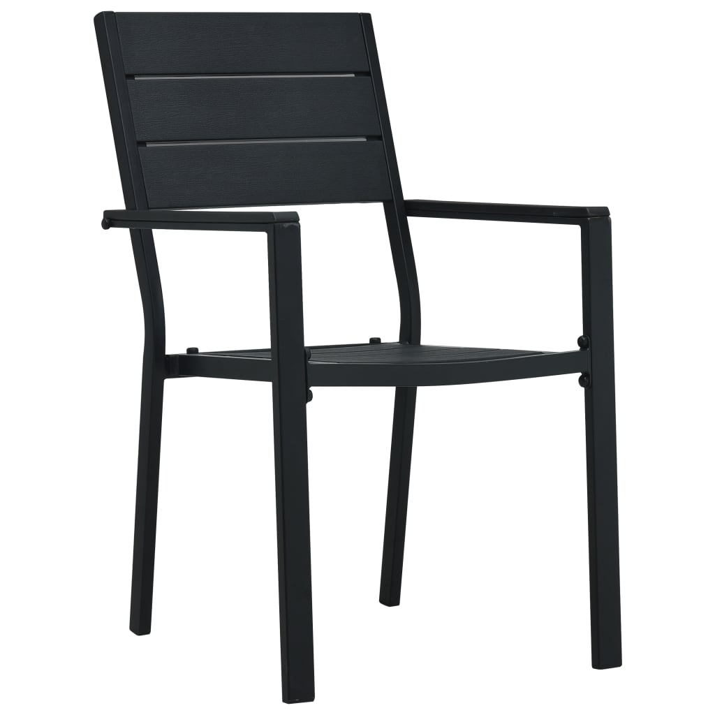 vidaXL Zahradní židle 4 ks černé HDPE dřevěný vzhled