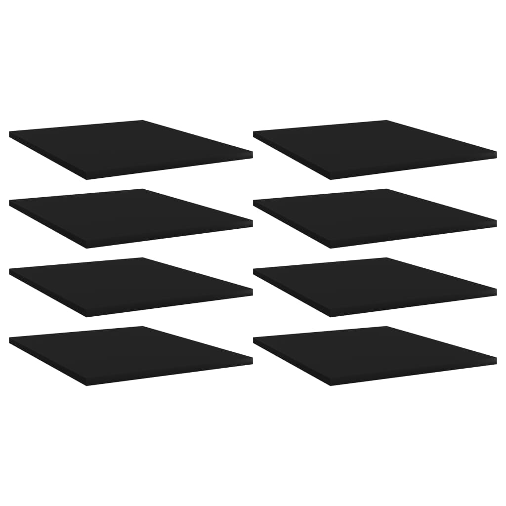 vidaXL Přídavné police 8 ks černé 40 x 50 x 1,5 cm dřevotříska