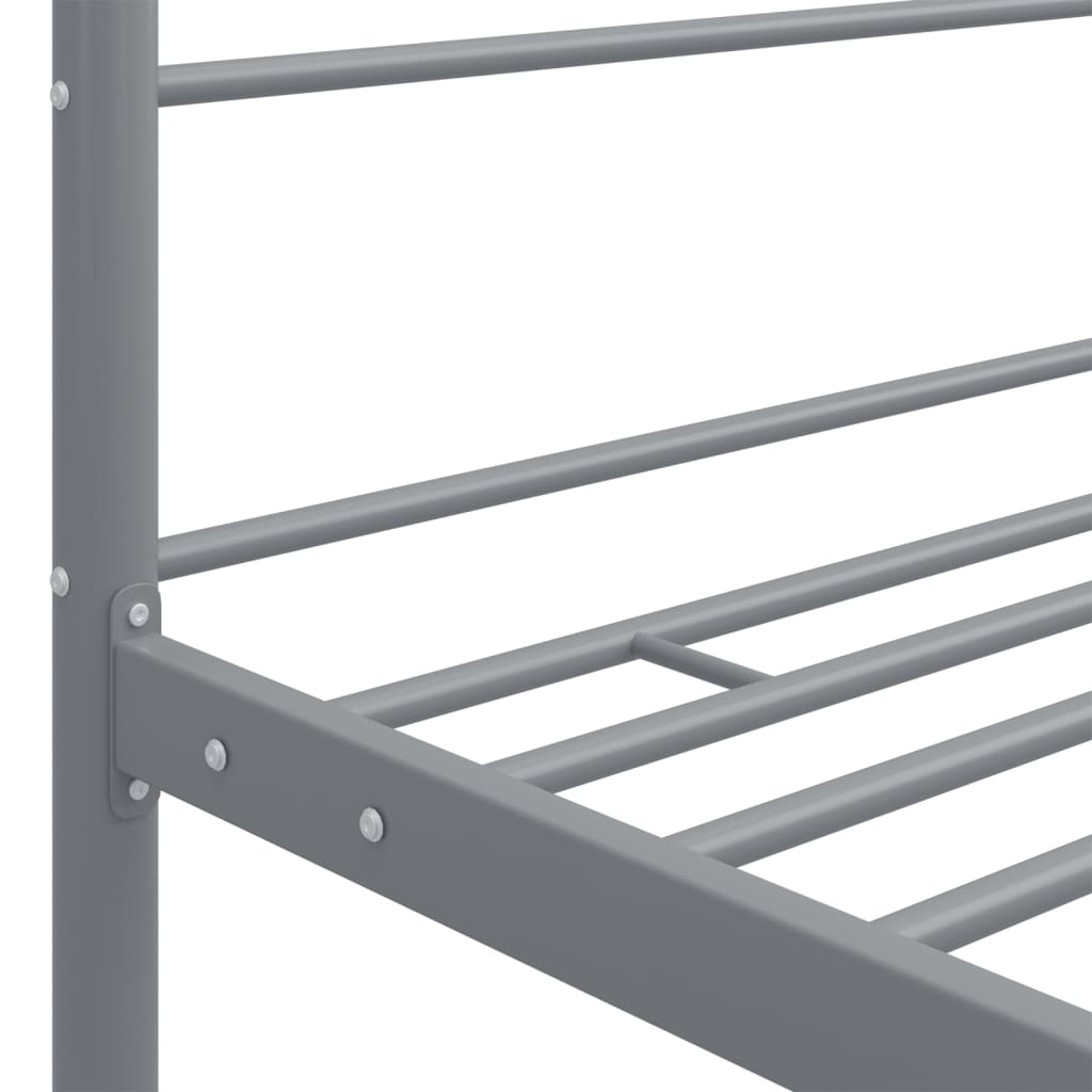 vidaXL Rám postele s nebesy šedý kovový 160 x 200 cm
