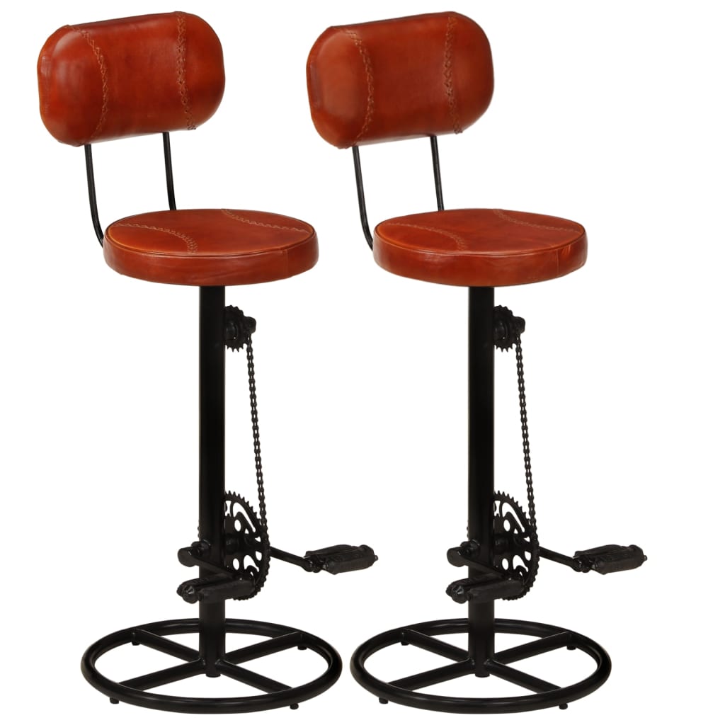 vidaXl Barové stoličky 2 ks černé a hnědé pravá kozí kůže