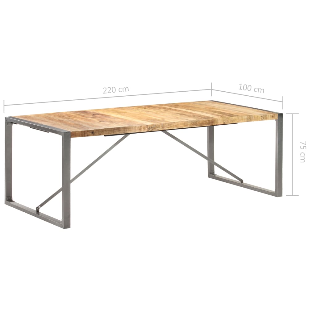 vidaXL Jídelní stůl 220 x 100 x 75 cm masivní hrubé mangovníkové dřevo