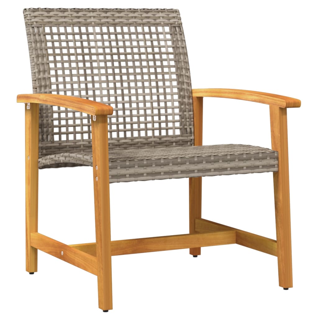 vidaXL Zahradní židle 2 ks šedé polyratan a akáciové dřevo