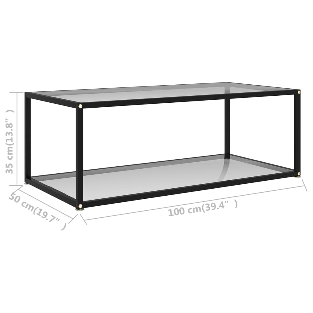 vidaXL Konferenční stolek průhledný 100 x 50 x 35 cm tvrzené sklo